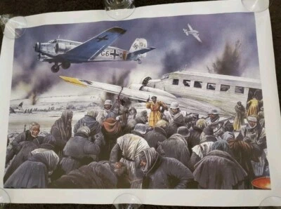 Impresión artística de giclee en lienzo Last Flight From Stalingrado Segunda Guerra Mundial 36x24 Foto 1 de 2