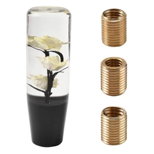 Car Manual Universal Shifter Shift Knob Floral Flower Gear Knob Long Stick White - Picture 1 of 14