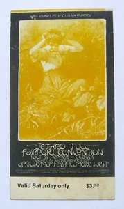 Genuine 1970 San Francisco Jethro Tull Saturday Ticket Bill Graham Fillmore West - Picture 1 of 2