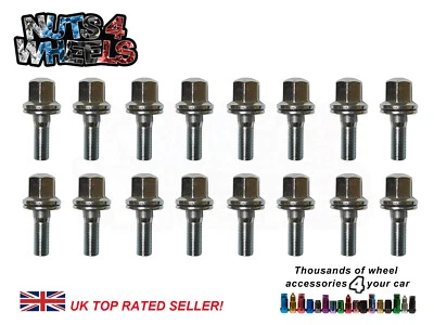 16 x Flat seat wheel bolts fit Genuine Peugeot 205 GTI alloys M12x1.25 - Image 1 of 3