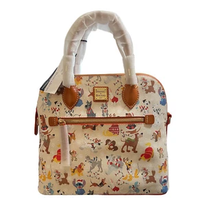 Disney Dooney Santa Paws Satchel Bag Purse Stitch Bolt Dug Nana Lady Tramp - Picture 1 of 5