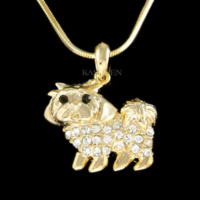 Shih Tzu made with Swarovski Crystal Maltese Yorkshire Terrier Maltipoo Necklace - Image 1 of 2