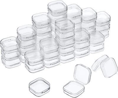 30x Small Plastic Storage Boxes Container Square Box Coins Screws Jewelry Crafts - Image 1 of 4