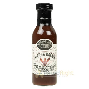 Brownwood Farms Maple Bacon BBQ Sauce with Bourbon and Smokey Applewood 14 oz - Picture 1 of 4
