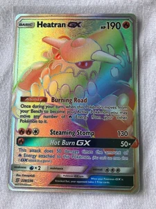 Heatran GX 238/236 SECRET RARE FULL ART Pokemon SM Unified Minds NM Holo 2019 - Picture 1 of 2