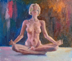 Female Nude Figure Original Oil Painting Naked Charm Lady 10x12 Painted YSArt - Picture 1 of 3