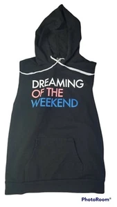 Hybrid Juniors M Dreaming Weekend Hoodie Sleeveless Pullover w Pockets Black - Picture 1 of 11