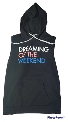 Hybrid Juniors M Dreaming Weekend Hoodie Sleeveless Pullover w Pockets Black - Image 1 of 4