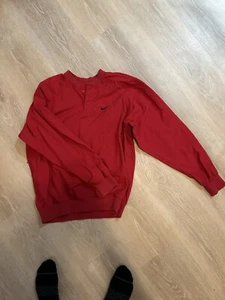 Vintage Nike Golf Pullover Red Quarter Button “dawgs” Great Condition Mens Med. - Picture 1 of 3