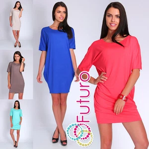 Elegant Tulip Dress Boat Neck Short Sleeve One Size 8181 - Picture 1 of 9