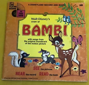 Bambi Disneyland Record and Book 309 Records Copyright 1948 - Picture 1 of 3