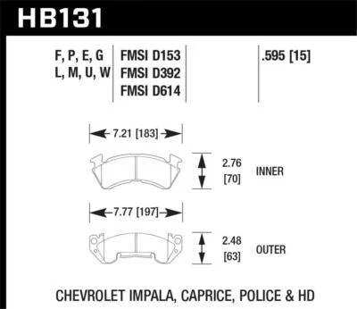 Hawk Front Disc Brake Pad Set Fits 1982-1985 GMC G3500 Vandura Special Black Dis - Image 1 of 4