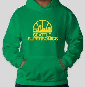 Retro Vintage Seattle Supersonics Pullover Cotton Blend Hoodie Sweatshirt, S-3XL - Picture 1 of 1