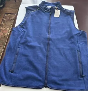 Peter Millar Fade Golf Soft Fleece Vest - Men's Large Sports Navy Blue NWT $225 - Picture 1 of 4