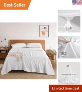 Luxury 1200 Thread Count Egyptian Cotton Queen Sheet Set, 4 Piece, Deep Pocket - Picture 1 of 9