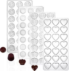 4 Pack 87 Grids Polycarbonate Chocolate Mold, Candy Making Mold, DIY Mold Cookie - Picture 1 of 6