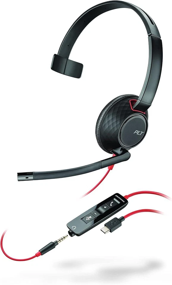 Plantronics Blackwire C5210 Mono USB-C & 3.5mm Plug Computer Headset 207587-01 - Image 1 of 1