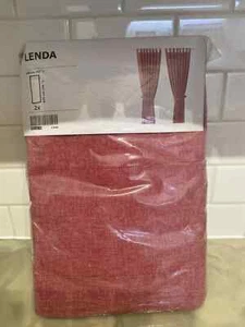 IKEA LENDA 55X118” Curtains w/ Tie Backs, Red, One Pair--New in Package - Picture 1 of 1