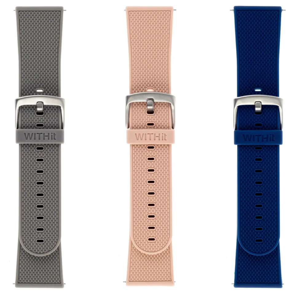 WITHit Band Kit for Fitbit Versa & Versa Lite 3 Pack Navy/Light Gray/Blush Pink