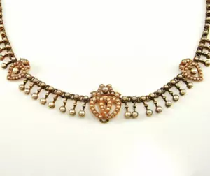 Antique Natural Pearl 18K Gold Necklace w. Gemological Report, Offer - Picture 1 of 5