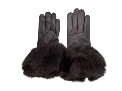 Guantes cálidos de piel de zorro genuina para mujer Guantes forrados de cachemir de cuero de cordero real Foto 1 de 4