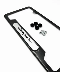 SUPRA License Plate Frame with hardware ( Carbon fiber)( SUPRA METAL LOGO) - Picture 1 of 2