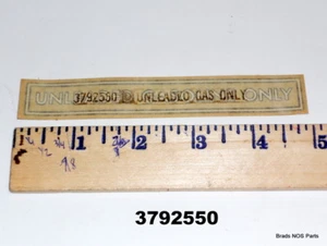NOS MoPar 1975-1989 Plymouth Chrysler Dodge UNLEADED GAS DECAL fuel fill 3792550 - Picture 1 of 2