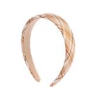 Corduroy Headband College Style Plaid Hairpin Broad-brimmed Retro Hair Band
