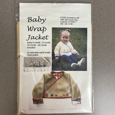 Gooseberry Hill Baby Wrap Jacket Pattern Sizes 6mo 12 mo 18 mo 24 mo Lined - Image 1 of 4