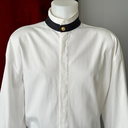 Camicia smoking GIANNI VERSACE ISTANTE bianca cotone taglia IT 54