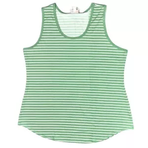 MEDIUM TANK TOP LuLaRoe ~ GREEN & WHITE STRIPES ~ Sizes 8-10; Free shipping! nwt - Picture 1 of 2