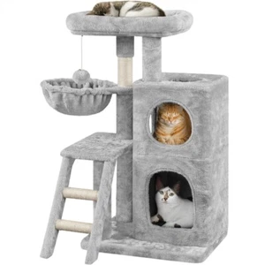 Árbol de Escalada Para Gatos con Escalera Torre de Gatos Grandes Gris Claro 94cm - Imagen 1 de 11