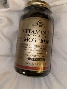 Solgar Vitamin D3 Cholecalciferol 1000 IU 250 Softgels and exp 7/24 - Picture 1 of 4