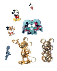 KONVOLUT 7 MICKEY MOUSE PINS WALT DISNEY ONE IS STERLING SILBER 1930, 2016, 1990er - Bild 1 von 11