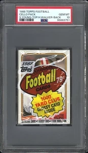 1988 Topps Football Cello Pack PSA MINT 10 Steve Young on TOP H. Walker on BACK - Picture 1 of 3
