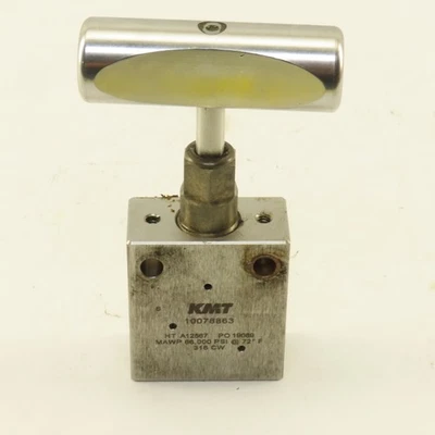 KMT 10078863 Válvula de alta presión de 2 vías de acero inoxidable 60.000 PSI 3/8" Foto 1 de 4