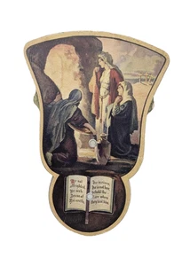 Jesus Resurrection Religious Stutz And Sando Funeral Directors Vintage Hand Fan - Picture 1 of 5