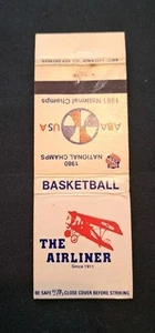 The Airliner Bar Matchbook Cover Iowa City, Iowa 1981 RARE ABA USA Champs - Picture 1 of 4
