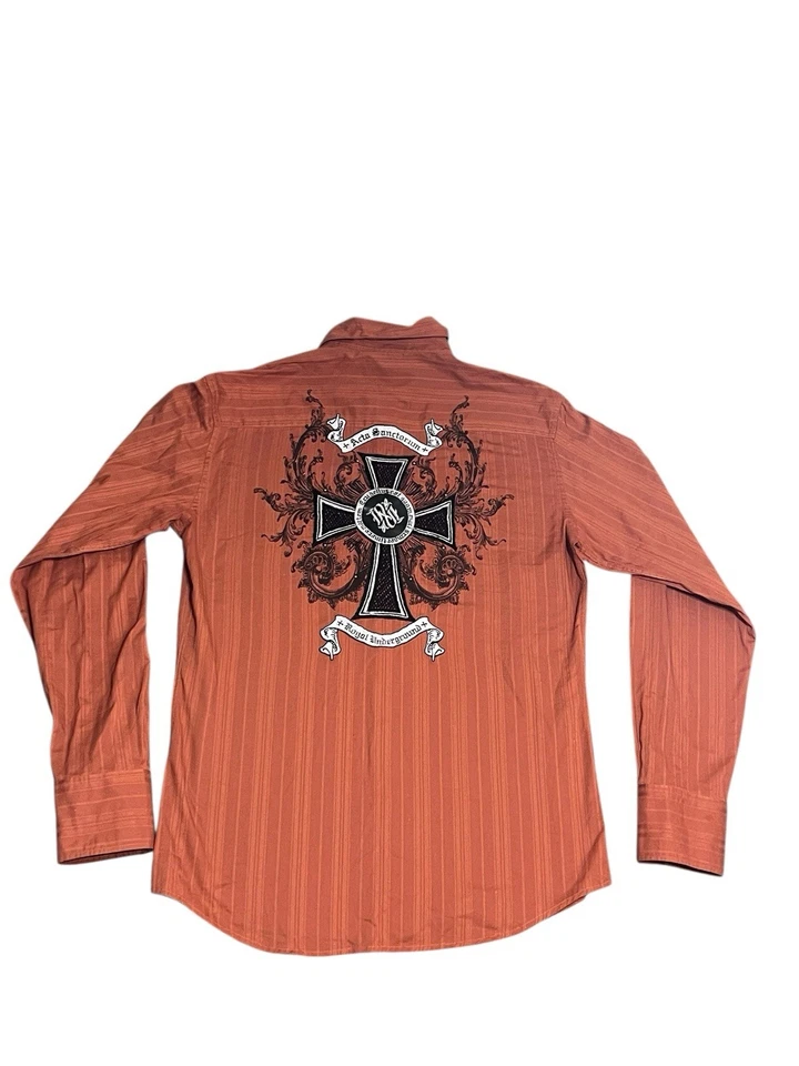 Camisa Royal Underground Abotonada Para Hombre XL Arcilla/Naranja Quemado Roca Gótica Foto 1 de 4