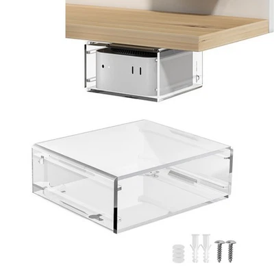 Acrylic Protective Case Stand Under-Desk Wall Storage Base For Mac Mini M4 2024 - Image 1 of 4