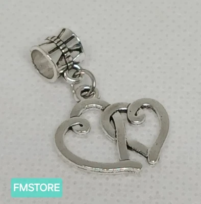 Charm Ciondolo Per Bracciale Cuore I Love You in Acciaio Tono Argento Silver  - Immagine 1 di 2