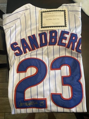 Ryne Sandberg Autographed/Signed Chicago Cubs jersey authentic MLB Majestic 🔥  - Image 1 of 4
