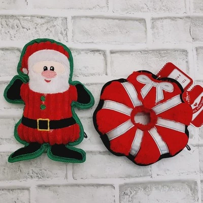 Christmas Dog Toys Squeaky Plush Lot of 2 NEW - Image 1 of 4