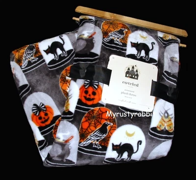 Codiciado Hogar Halloween Manta Felpa Gatos - Fantasmas Polilla Cuervo 60x70 Foto 1 de 4