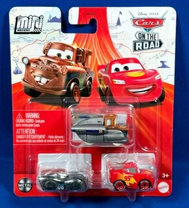 Neu - ON THE ROAD Pixar Cars MINI RACERS 3er Pack - MATER Road Trip McQueen IVY - - Bild 1 von 8