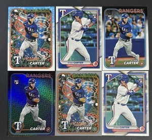 Lote de 6 tarjetas de novato Evan Carter Topps Bowman RC- Texas Rangers 2024 - Imagen 1 de 1