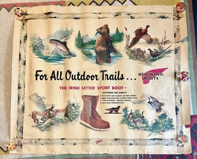 De colección 1950 Red Wing Zapatos Irish Setter Bota Deportiva Zapato Tienda Póster F Sweney Foto 1 de 4