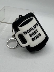 THE OFFICE Worlds Best Boss Cup Micheal Scott Keychain NEW - Picture 1 of 3