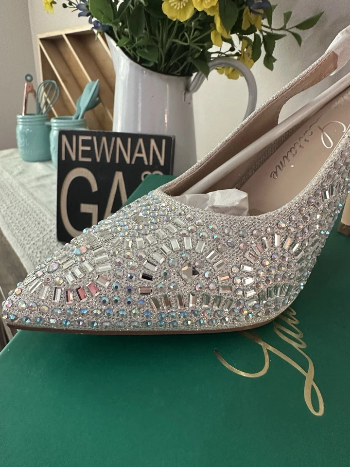 Women’s Silver Sparkley Heels Size 6 - Image 1 of 4