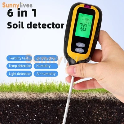 6in1 Soil PH Tester Digital Moisture Light Fertility Temperature Humidity Tester - Image 1 of 4